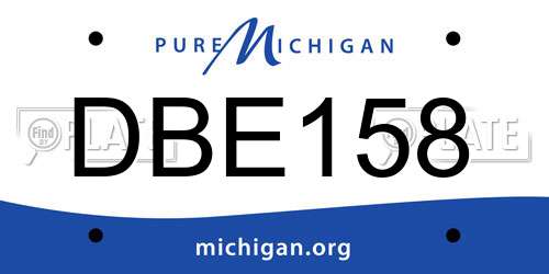 DBE158 Michigan License Plate