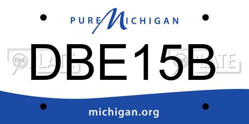 DBE15B Michigan License Plate