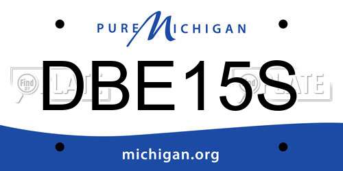 DBE15S Michigan License Plate