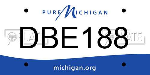 DBE188 Michigan License Plate