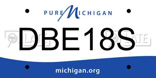 DBE18S Michigan License Plate