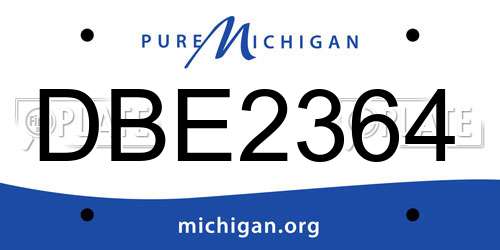 DBE2364 Michigan License Plate