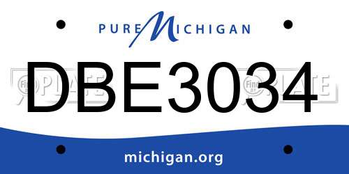 DBE3034 Michigan License Plate
