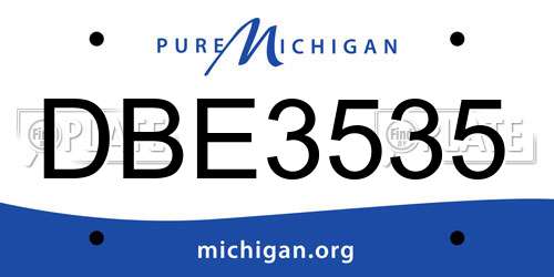 DBE3535 Michigan License Plate