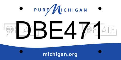DBE471 Michigan License Plate