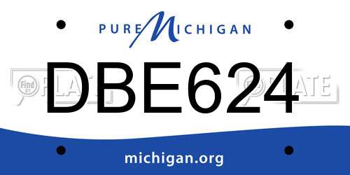 DBE624 Michigan License Plate