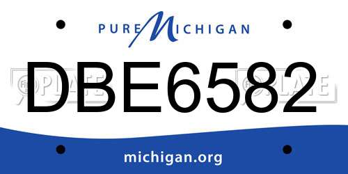 DBE6582 Michigan License Plate