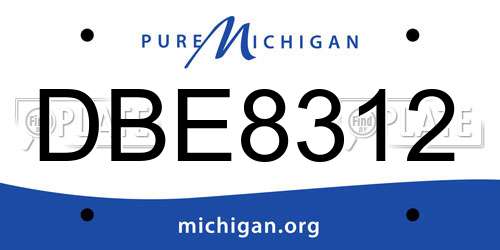 DBE8312 Michigan License Plate