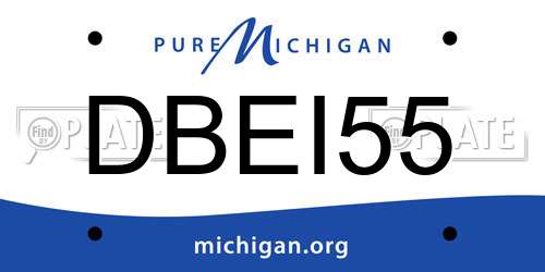 DBEI55 Michigan License Plate