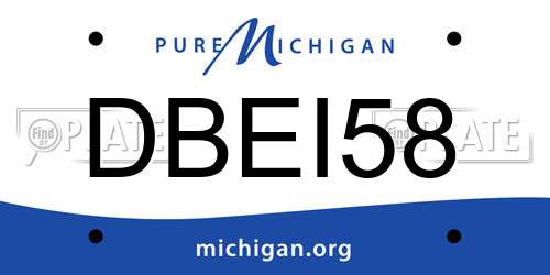 DBEI58 Michigan License Plate