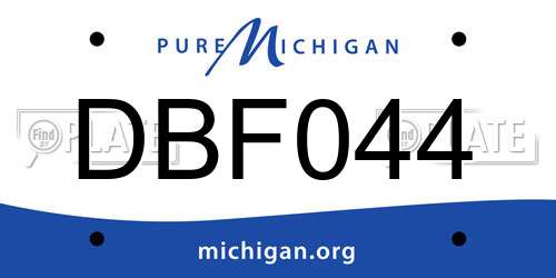 DBF044 Michigan License Plate