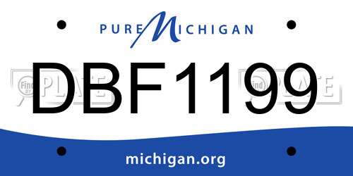 DBF1199 Michigan License Plate