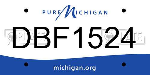 DBF1524 Michigan License Plate