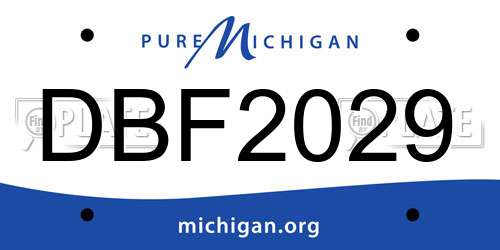 DBF2029 Michigan License Plate