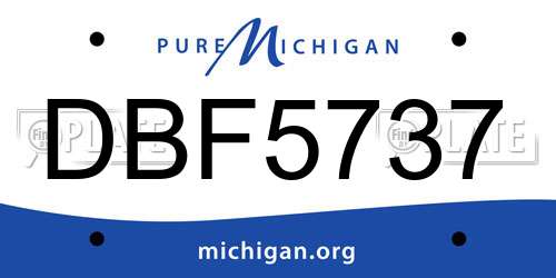 DBF5737 Michigan License Plate