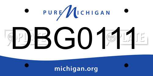 DBG0111 Michigan License Plate