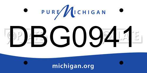 DBG0941 Michigan License Plate