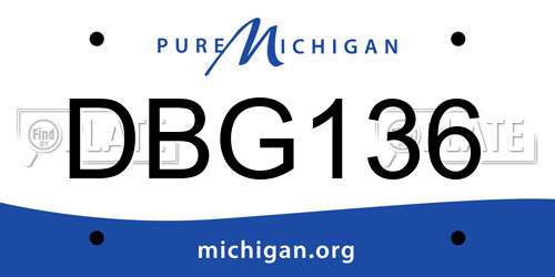 DBG136 Michigan License Plate