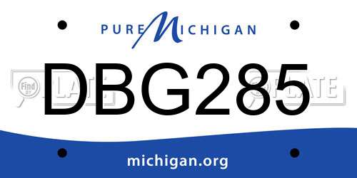 DBG285 Michigan License Plate