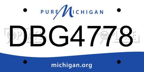 DBG4778 Michigan License Plate