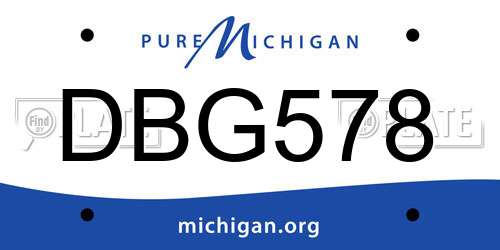 DBG578 Michigan License Plate
