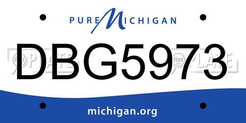 DBG5973 Michigan License Plate