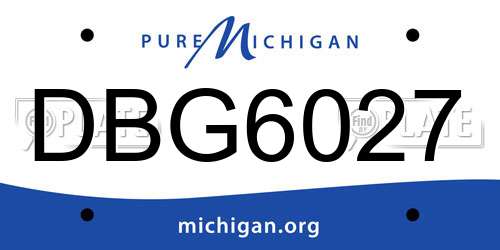 DBG6027 Michigan License Plate