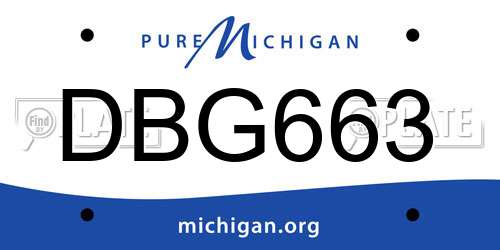 DBG663 Michigan License Plate
