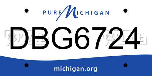 DBG6724 Michigan License Plate