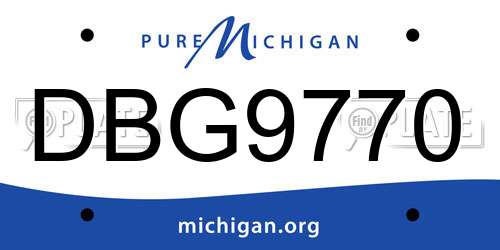 DBG9770 Michigan License Plate