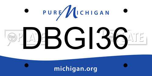 DBGI36 Michigan License Plate