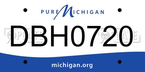 DBH0720 Michigan License Plate
