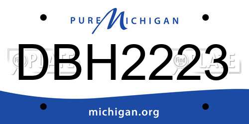 DBH2223 Michigan License Plate