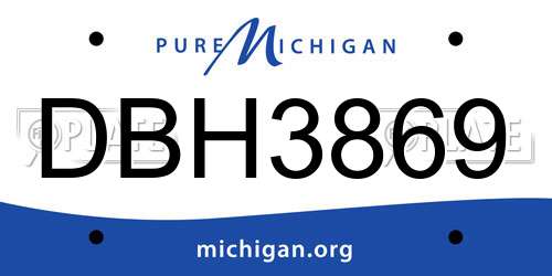 DBH3869 Michigan License Plate