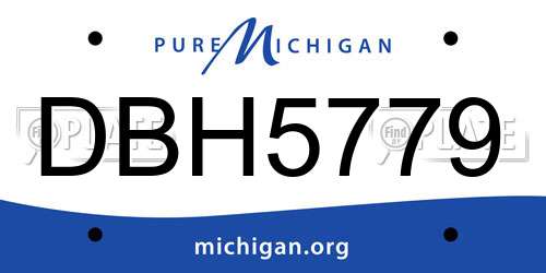 DBH5779 Michigan License Plate
