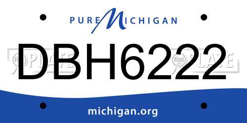 DBH6222 Michigan License Plate