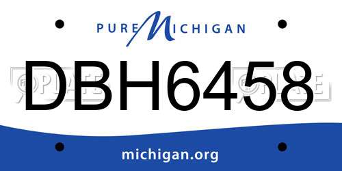 DBH6458 Michigan License Plate