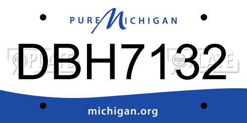 DBH7132 Michigan License Plate