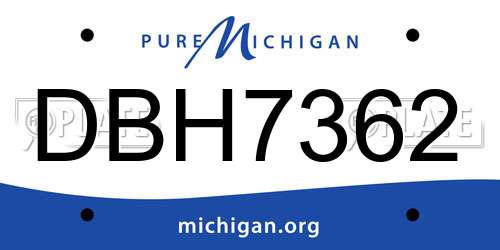 DBH7362 Michigan License Plate
