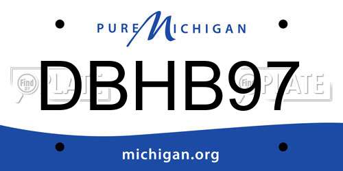 DBHB97 Michigan License Plate