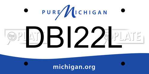 DBI22L Michigan License Plate