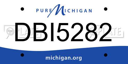 DBI5282 Michigan License Plate