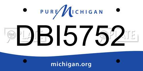 DBI5752 Michigan License Plate