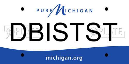 DBISTST Michigan License Plate