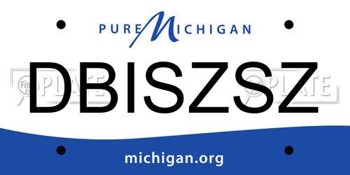 DBISZSZ Michigan License Plate