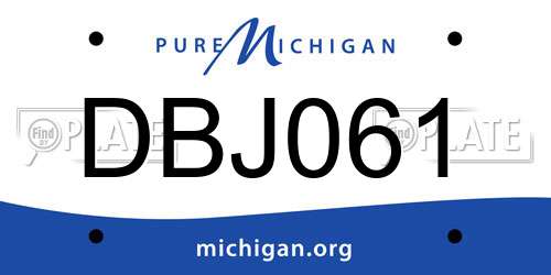 DBJ061 Michigan License Plate