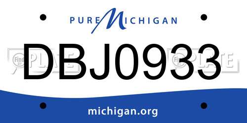 DBJ0933 Michigan License Plate