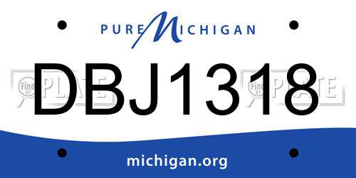 DBJ1318 Michigan License Plate