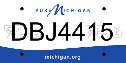DBJ4415 Michigan License Plate
