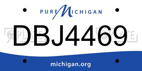 DBJ4469 Michigan License Plate